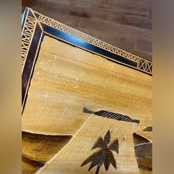 Hand Carved Wooden Wall hanging decor frame x2 - Picture 4 of 10